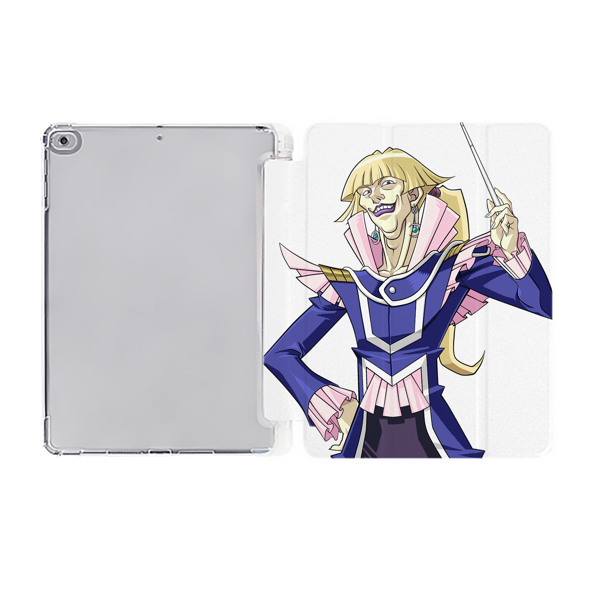 （画像用） 遊☆戯☆王 Yu-Gi-Oh! IPad ケース ペン収納付き 三つ折りスタンド PUレザー×シリコン 対応機種9.5/10.5/10.9インチ